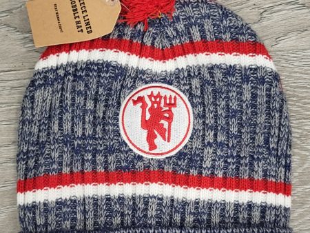 Man United Fleece Lined Bobble Hat For Cheap