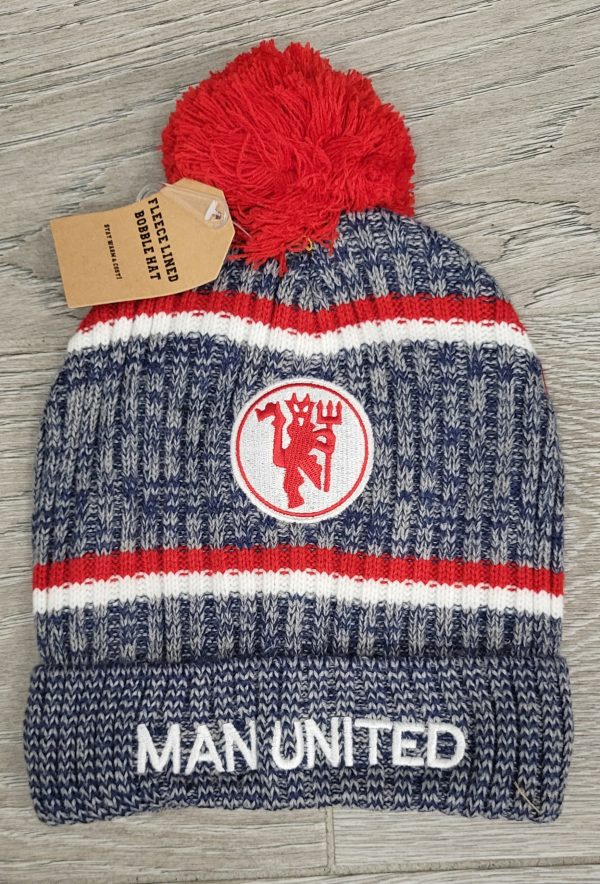 Man United Fleece Lined Bobble Hat For Cheap