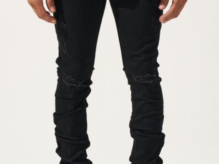 Mens SRND  Midnight Black  Jeans- MDBLKJ For Cheap