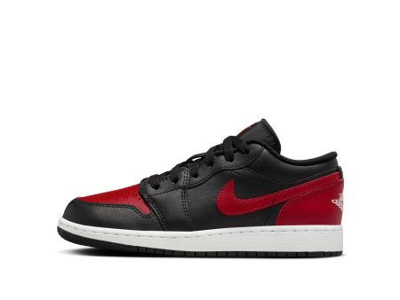 Big Kid s Air Jordan 1 Low- BLACK VARSITY RED-SUMMIT WHITE For Cheap