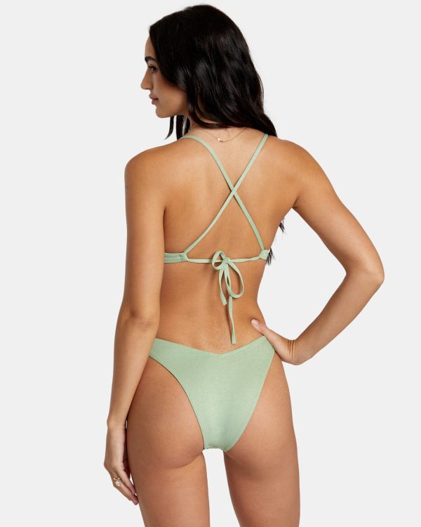 Solid Lurex High Leg Bikini Bottoms Online