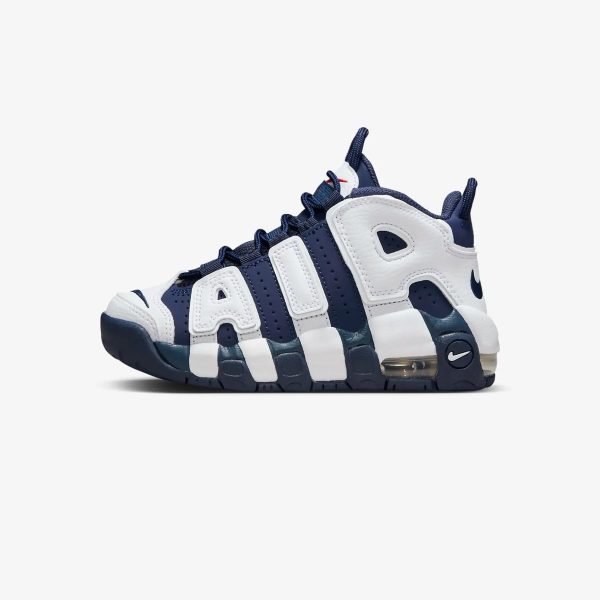 Preschool Nike Air More Uptempo - WHITE MIDNIGHT NAVY-METALLIC GOLD Online Hot Sale