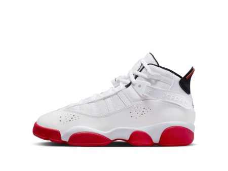 Jordan 6 Rings (GS) - WHITE UNIVERSITY RED-BLACK Fashion