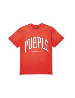 Purple Brand Hwt Jersey Ss Tee -FIERY RED WHITE Cheap