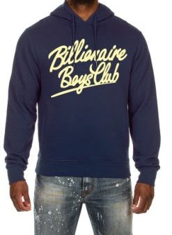 BBC Script Hoodie- NAVY BLUE YELLOW Sale