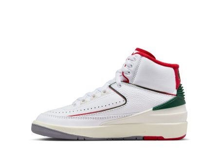 Big Kid s Air Jordan 2 Retro-WHITE FIRE RED-FIR-SAIL For Discount