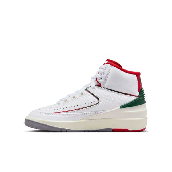 Big Kid s Air Jordan 2 Retro-WHITE FIRE RED-FIR-SAIL For Discount