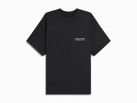 Beverly Hills icon tee   washed black + clearwater blue Online Hot Sale