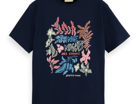 Scotch & Soda Festival Flower AWT Tee - NAVY Online now