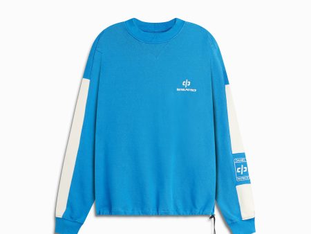 Beverly Hills crewneck   vintage blue + ivory For Discount