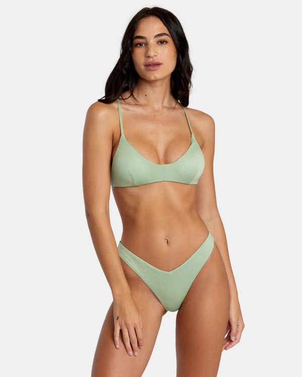 Solid Lurex High Leg Bikini Bottoms Online