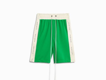 classic gym short   green + ivory on Sale