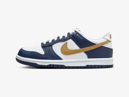 Big Kid s Nike Dunk Low - WHITE WHEAT-MIDNIGHT NAVY For Sale