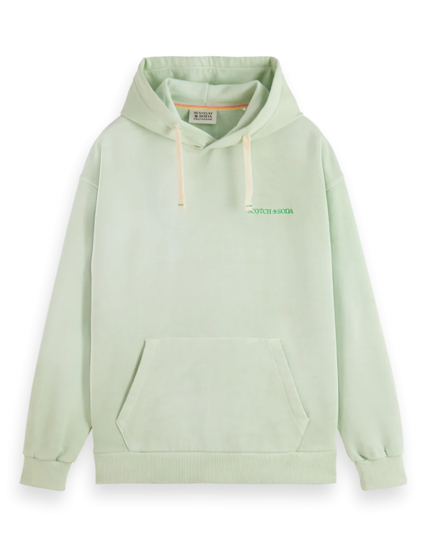 Scotch & Soda Plant-dyed Unisex Hoodie - MINT Sale