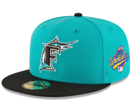 FLORIDA MARLINS WORLD SERIES TEAL WOOL 59FIFTY FITTED For Cheap