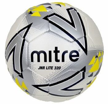 Mitre Jnr Lite 320g Football | White Silver Yellow Hot on Sale