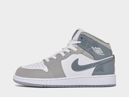 Big Kid s Air Jordan 1 Mid Se- WHITE COOL GREY-MEDIUM GREY Sale