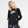 Women s Nike Fleece Pullover Hoodie - BLACK WHITE Online Sale