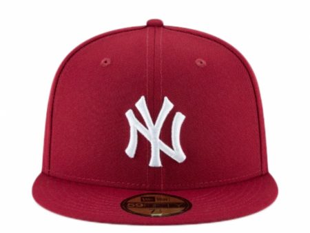 New Era NY Yankee Fitted - BURGUNDY For Cheap