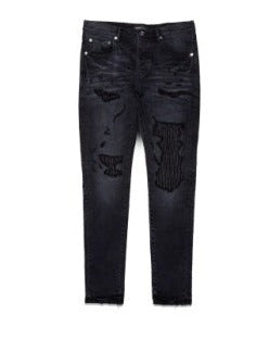 Purple Brans Lurex Repair Overdye Jeans - BLACK Sale