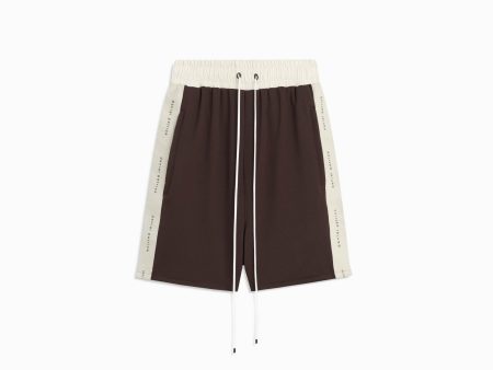 classic gym short   brown + ivory Discount