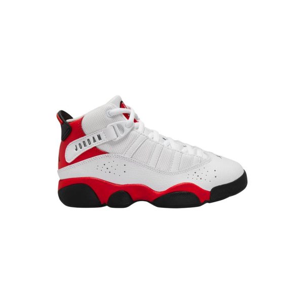 Jordan 6 Rings PS - WHITE BLACK-UNIVERSITY RED Online Hot Sale