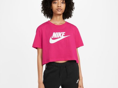 Nike Sportswear Essential Women s Cropped Logo T-Shirt - FIREBERRY WHITE Cheap