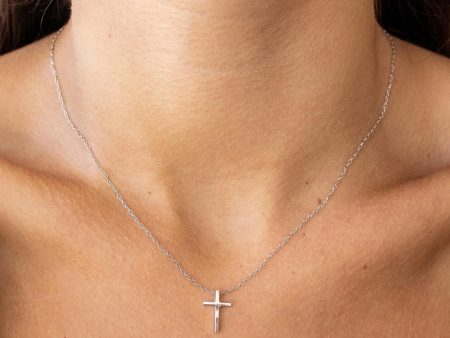 Cross Necklace Silver Hot on Sale