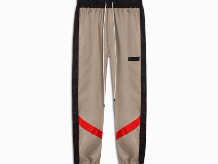 parachute track pant 2.5   wheat + black + red Hot on Sale